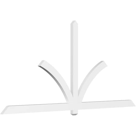 Ekena Millwork Redmond Architectural Grade PVC Gable Bracket, 108"W x 49 1/2"H x 2"D x 4"F, 11/12 Pitch GBP108X50X0204RED00
